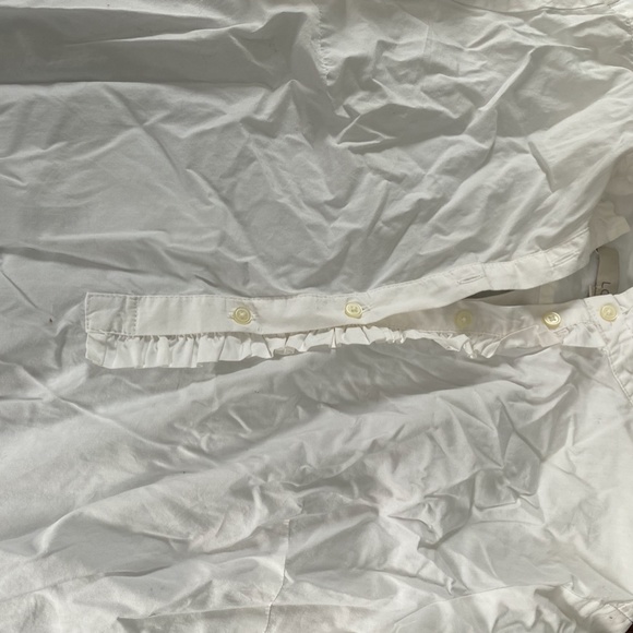 Loft White Ruffle Button Down - Picture 2 of 3